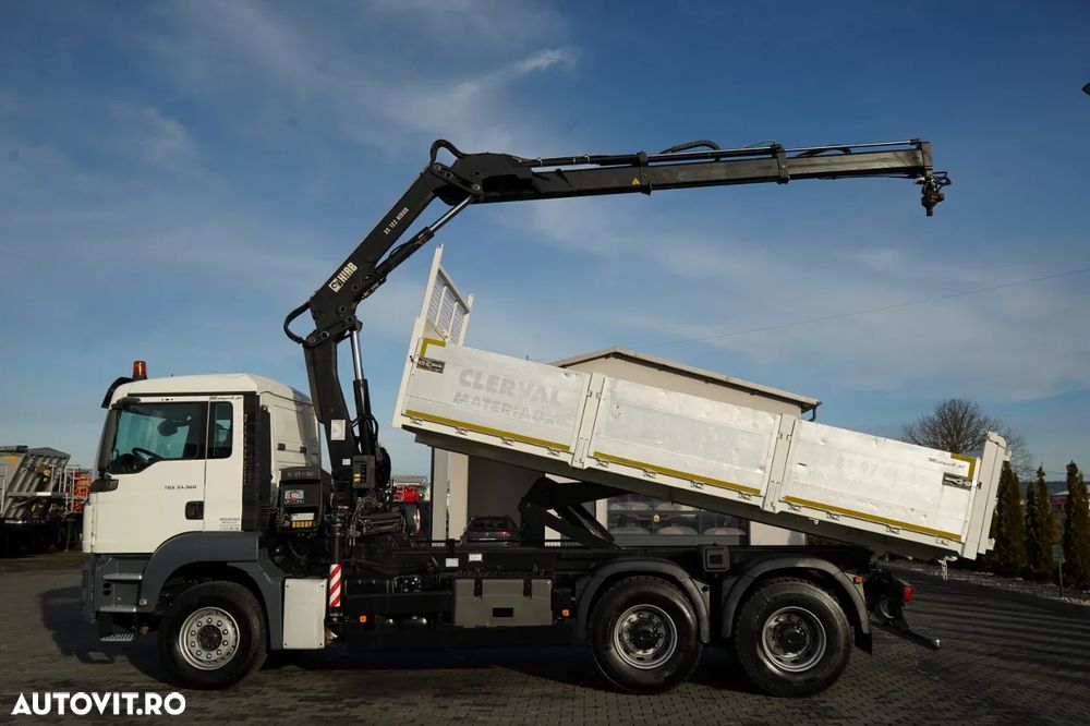 MAN TGS 33.360 / 6x4 / BASCULĂ SPATE 5.8 M + HIAB XS 122 HGV / RADIOCOMANDĂ / HGV ÎN SPATELE CABINEI / EURO 5 / MANUALĂ - 2