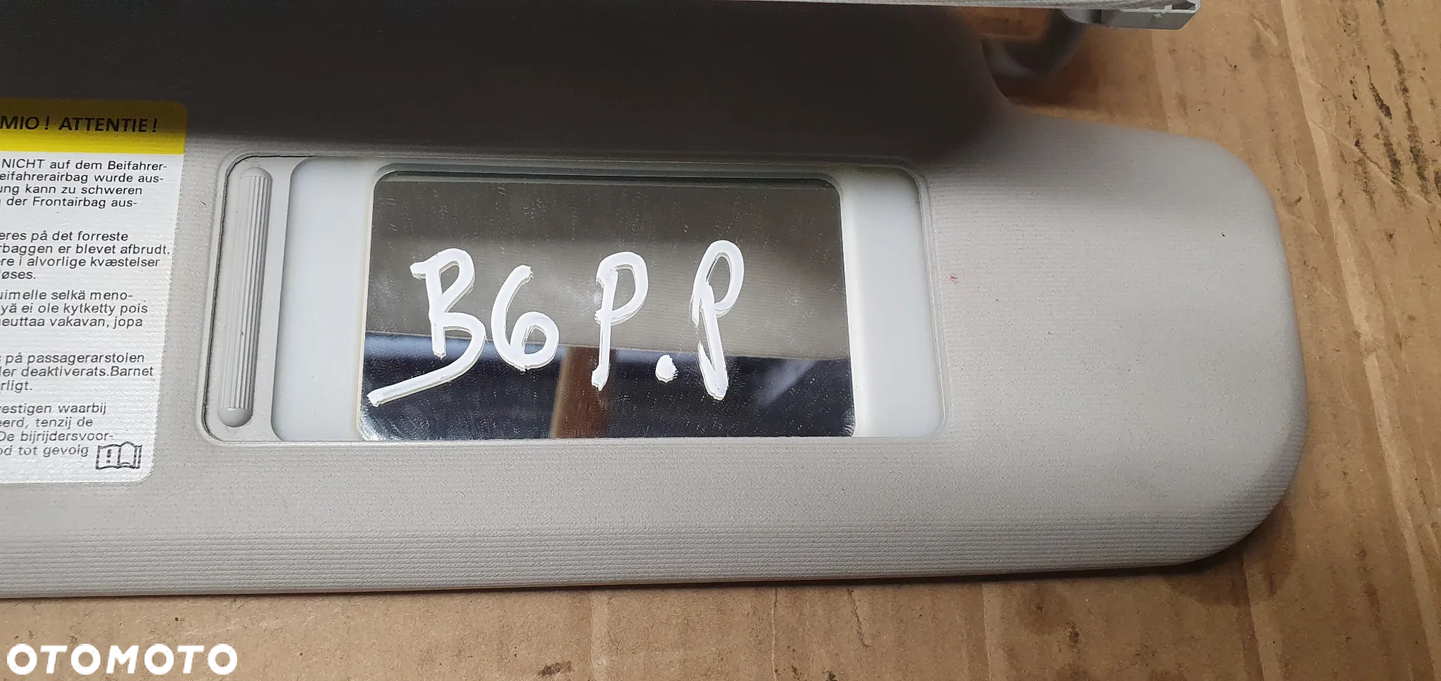 Osłona przeciwsłoneczna prawa pasażera podwójna VW Passat B6 3C0857552Q - 7