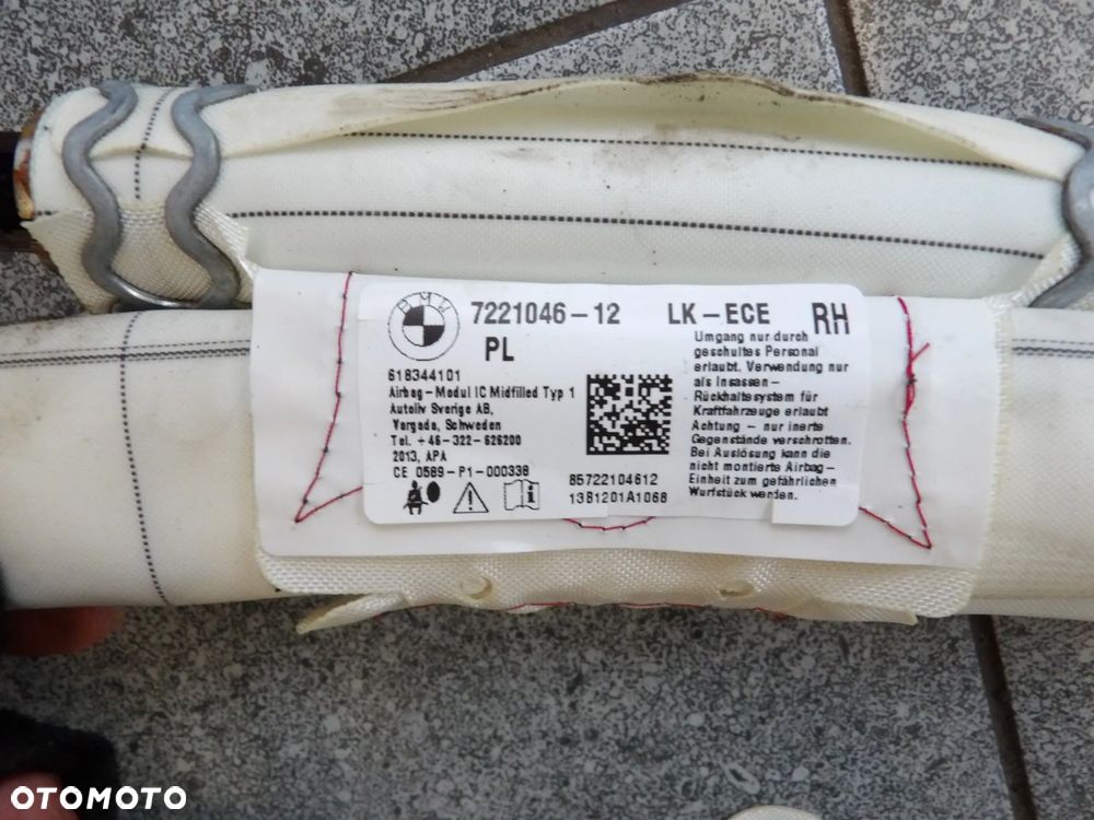 BMW - F20,F21,F30 - PODUSZKA , KURTYNA AIRBAG - PRAWA/LEWA - CENA ZA 1 SZT - 7221045  7221046 - 4