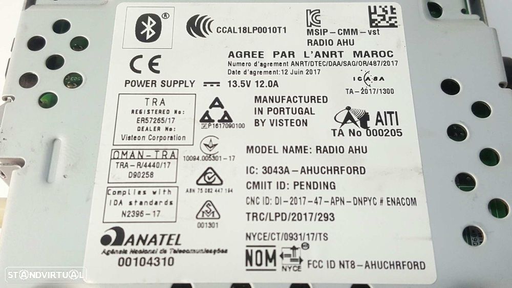 SISTEMA AUDIO / RADIO CD FORD TRANSIT CUSTOM KOMBI 320 L1 TREND - 4