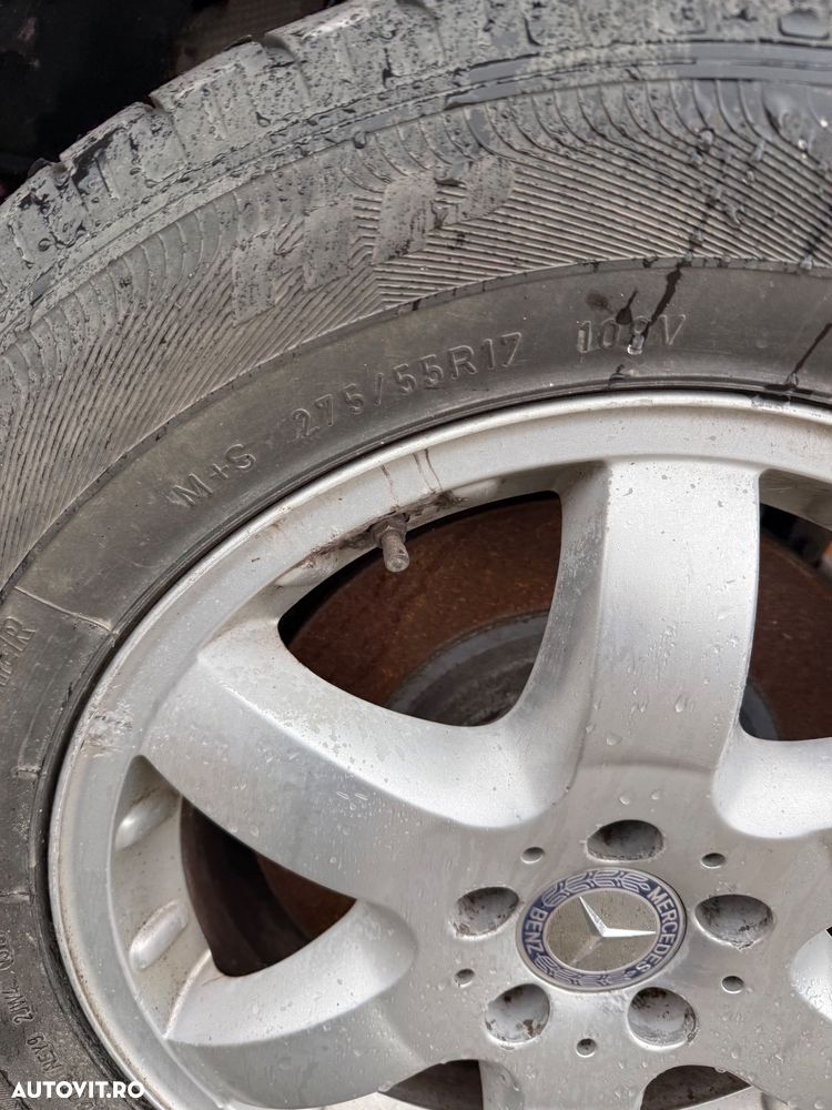 Set jante  4 bucăți roți Mercedes r17 originale ML stare tehnică perfectă - 3