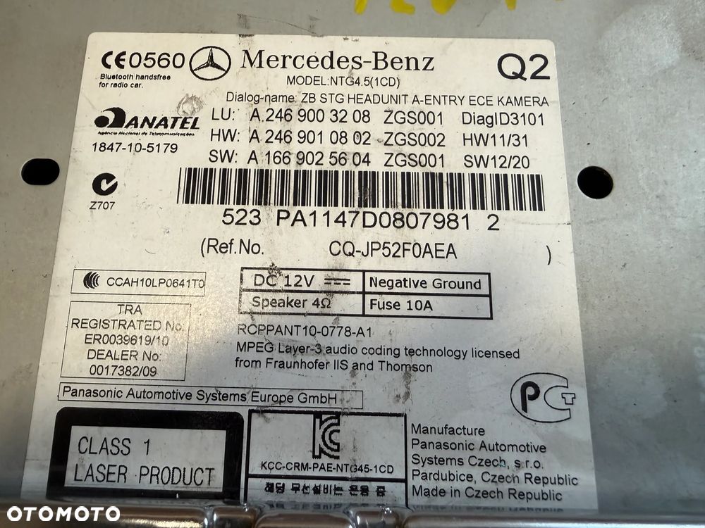 Radio nawigacja A2469003208 Mercedes B-Klasa W246 - 3