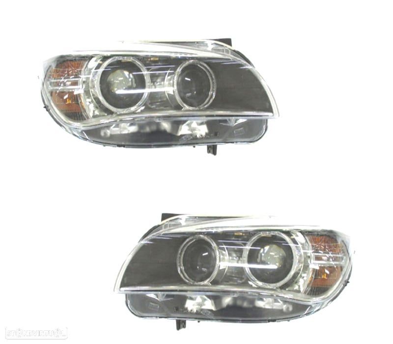 FARÓIS BIXENÓN BMW X1 E84 12-15 LED FUNDO NEGRO - 1
