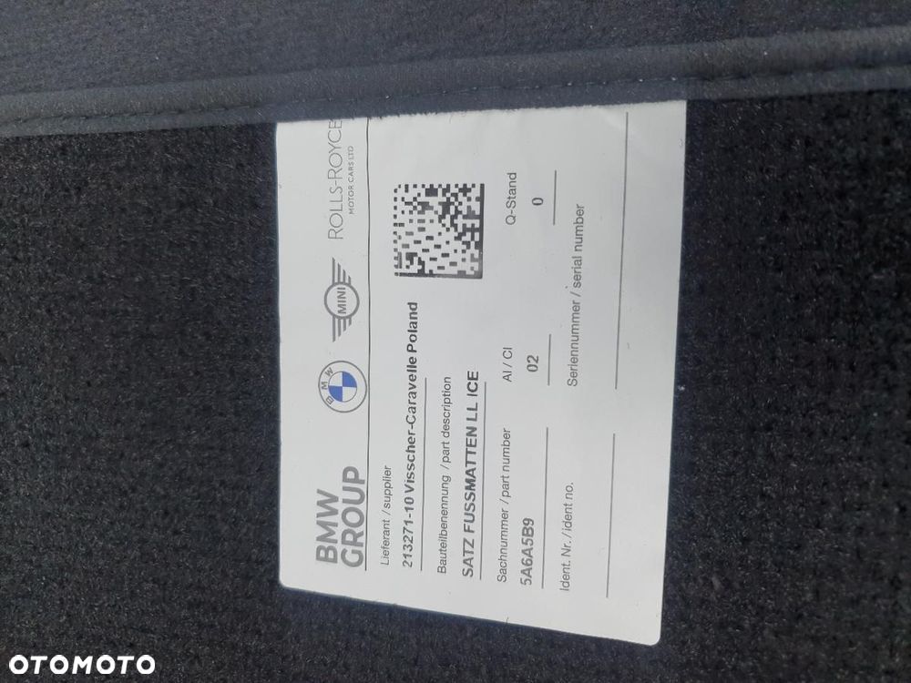NOWY ORYGINAŁ DYWANIKI WELUR KOMPLET BMW 5 G60 5A6A5B9 - 4