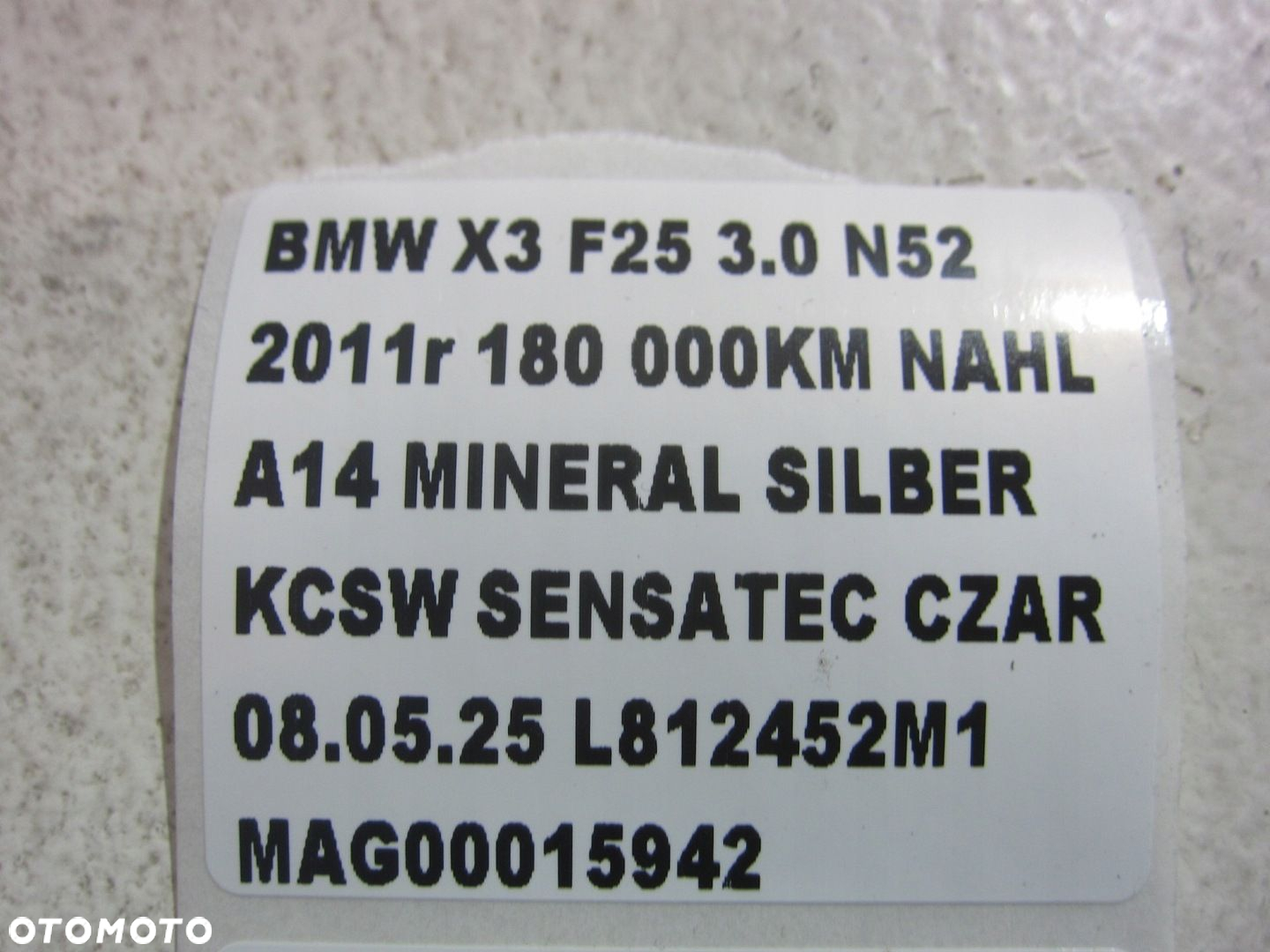 BMW X3 F25 X4 F26 A14/7 MINERALSILBER A14 BŁOTNIK LEWY PRZEDNI PRZÓD - 13