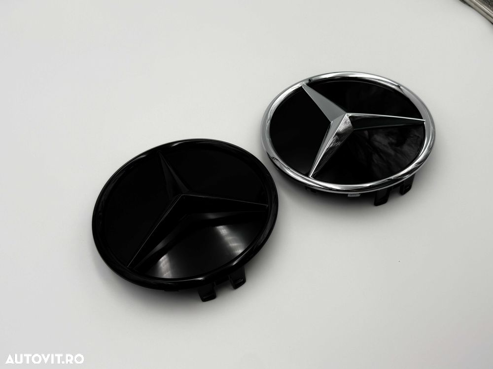 Emblema Compatibila Mercedes W206 grila crom/negru - 2