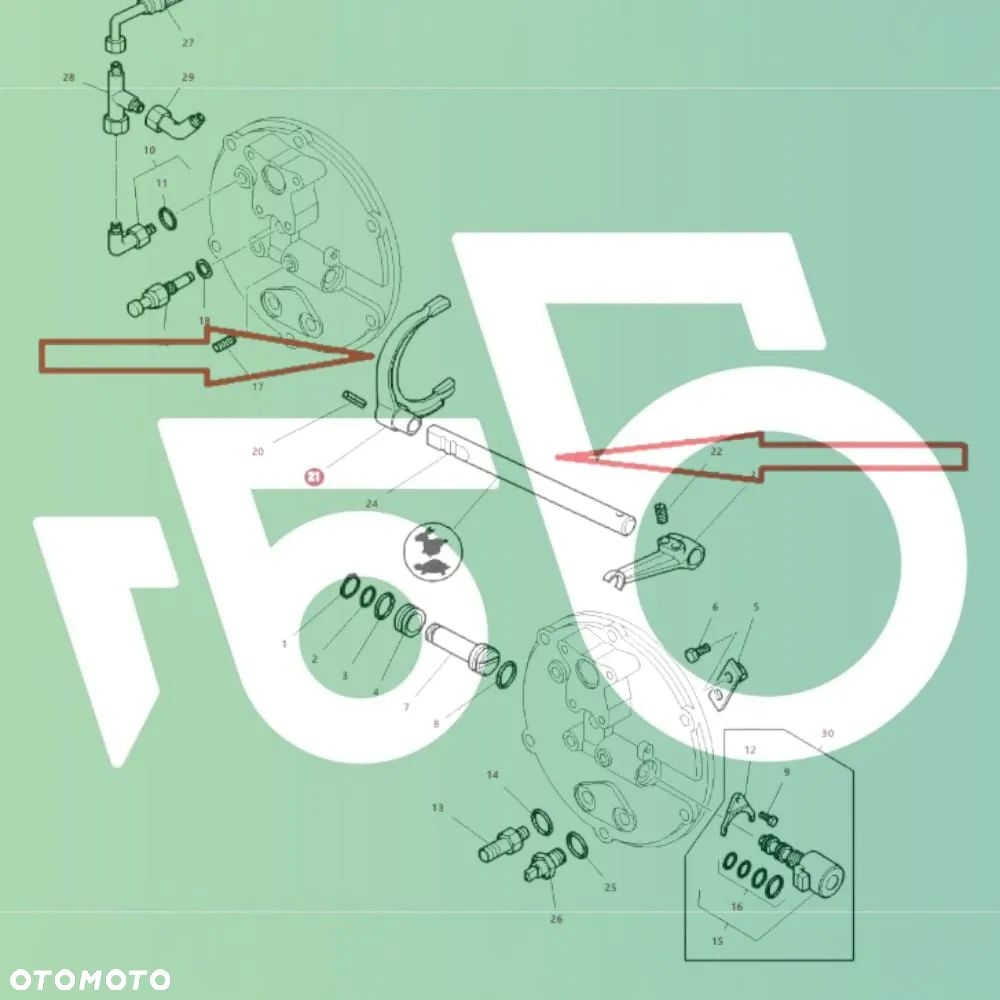 Widełki 3712862M1 Skrzynia Dynashift Wybierak 3714935M1 Massey Ferguson 8250 - 6