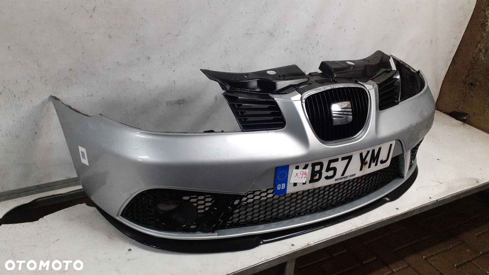+ ZDERZAK PRZÓD PRZEDNI SEAT IBIZA 6L LIFT FL LS7N SREBRNY HALOGENY  DO MALOWANIA !!! - 2