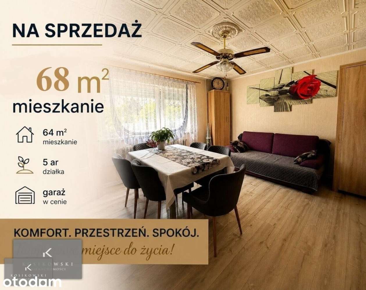Przestronne 3-pokojowe mieszkanie.