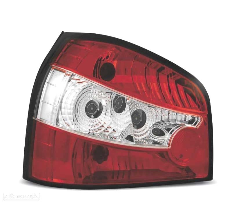 FAROLINS TRASEIROS AUDI A3 8L 96-00 VERMELHO BRANCO LEX - 2