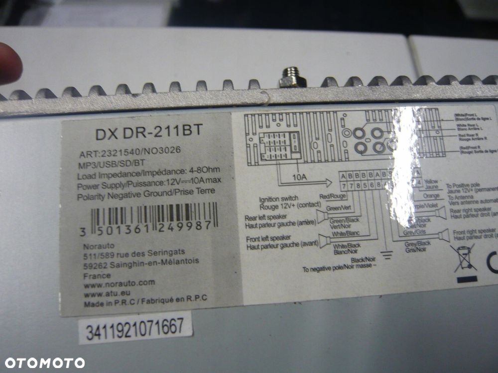 radio dxdr-211bt norauto - 2