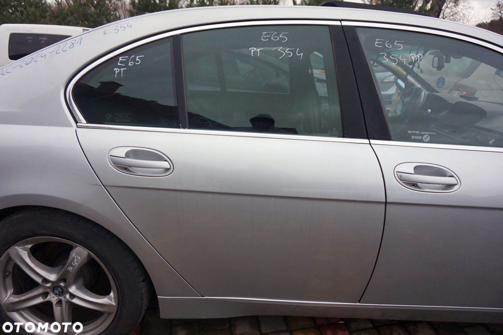 DRZWI TYLNE PRAWE 7 IV E65 354  SREBRNY TITANSILBER BMW 2001-2005 - 1