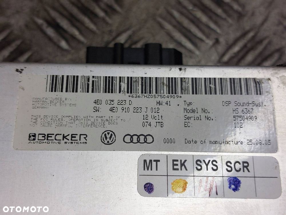 SUBWOOFER GŁOŚNIK WZMACNIACZ AUDI A8 D3 4E0035223D 4E0035412 4E0035411 - 2