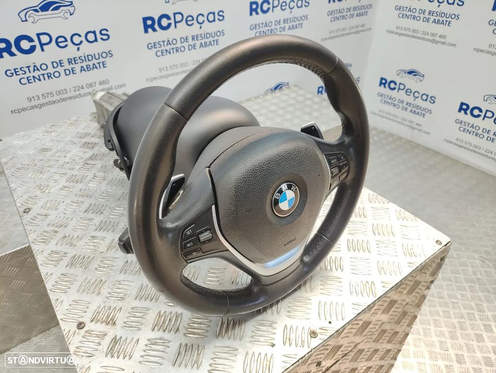 Volante completo em pele original BMW Serie 1 F20 F21 Patilhas Multifunções - 5
