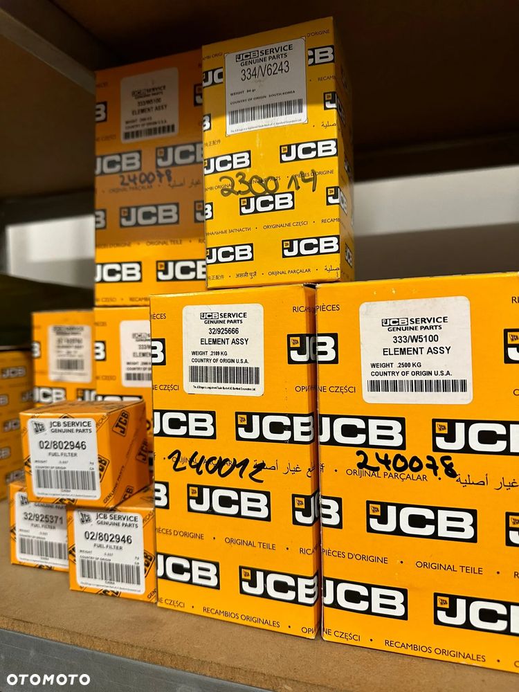 Filtry JCB (olej, skrzynia, paliwa, powietrza, hydrauliczny, kabinowy)