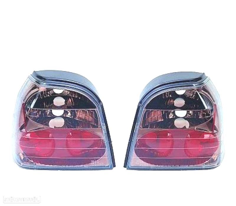 FAROLINS TRASEIROS GOLF3 MK III 91-97 CROMADO ESCURECIDO - 1