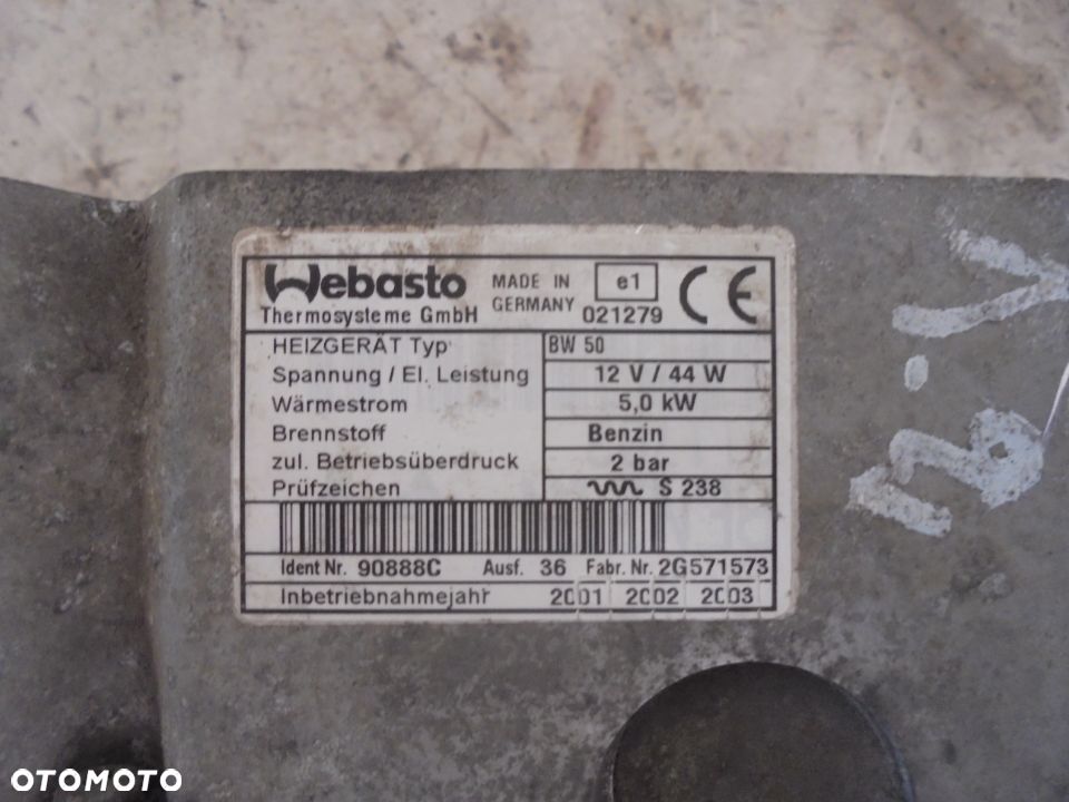 WEBASTO BW50 OGRZEWANIE POSTOJOWE WEBASTO BW 50 - 2