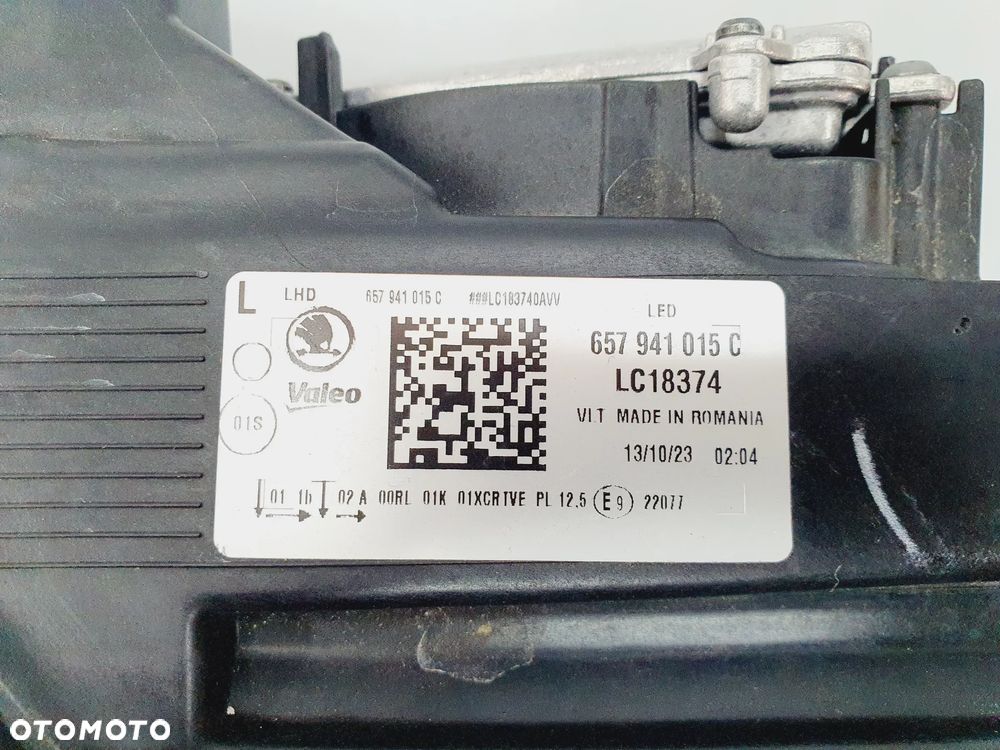 SKODA SCALA LAMPA LEWY PRZÓD PRZEDNIA FULL LED 657941015C ORYGINAŁ EU!!! - 9