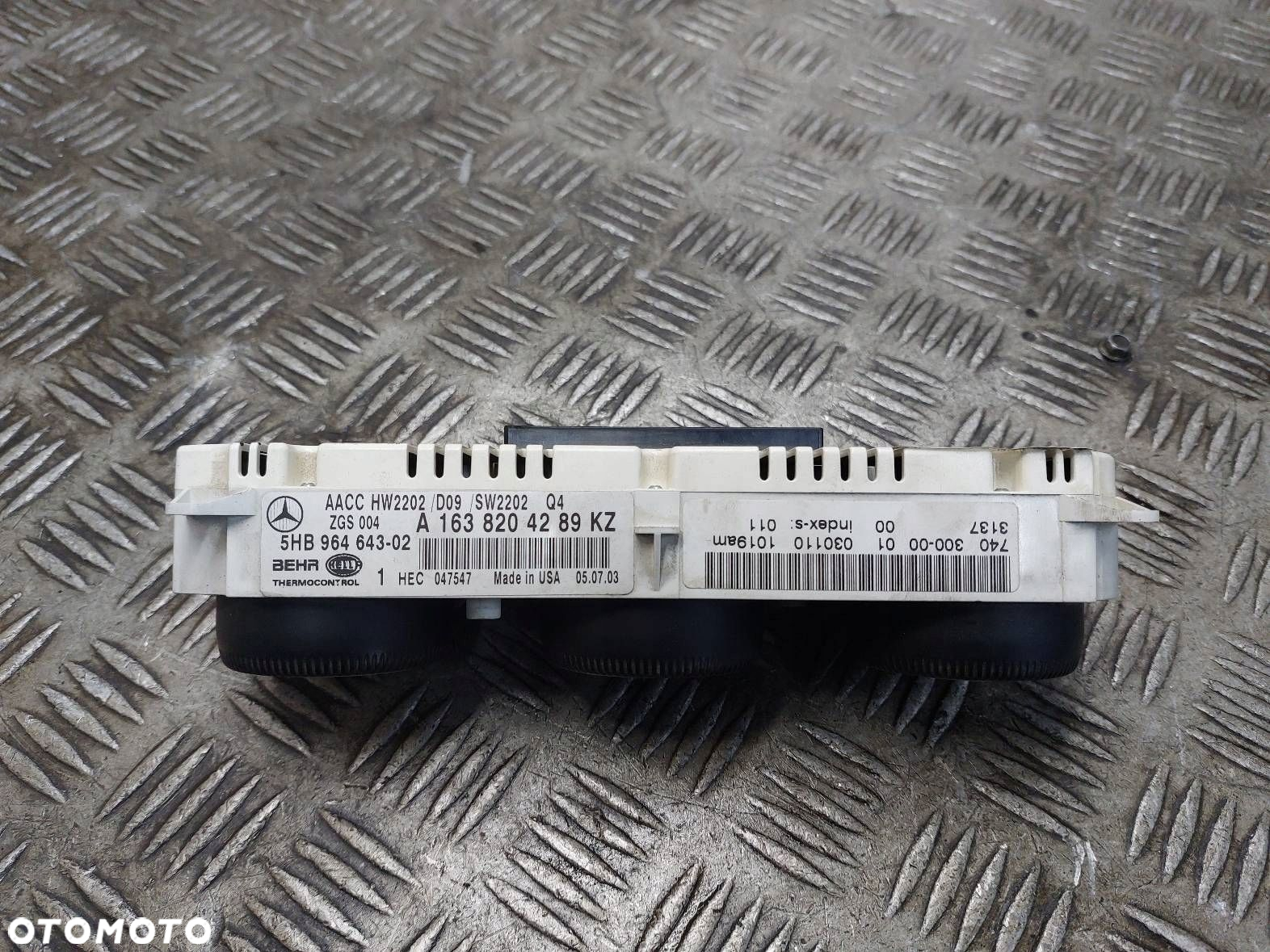PANEL NAWIEWU MERCEDES-BENZ W163 ML 400 CDI 1638204289 - 6