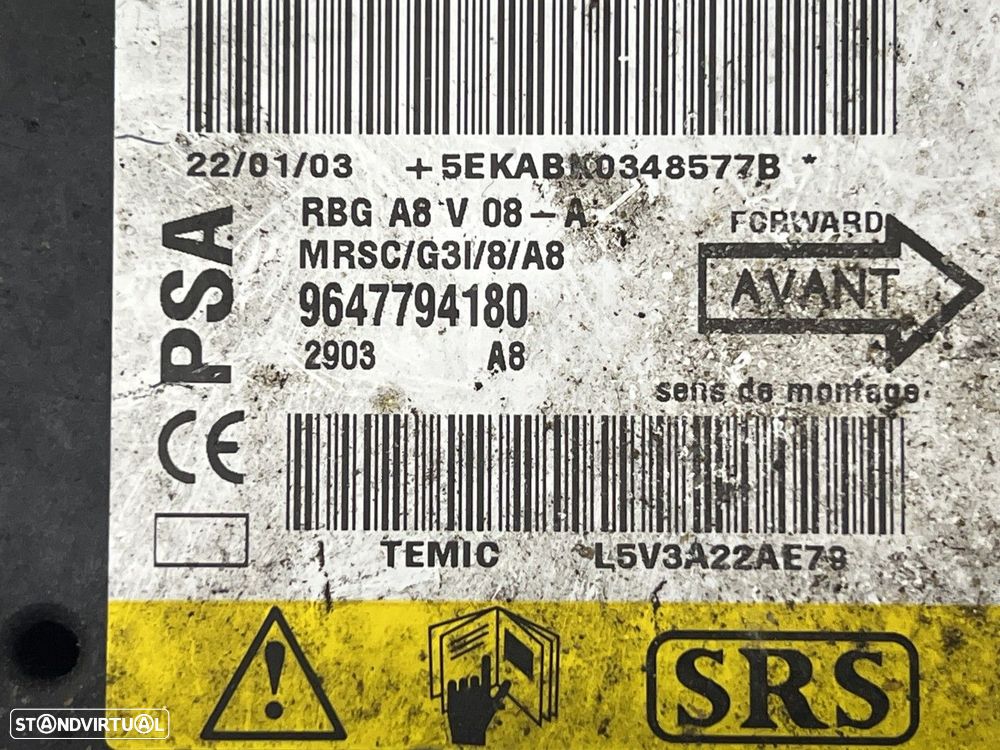 Centralina airbag CITROEN C3 I REF. 9647794180 - 3