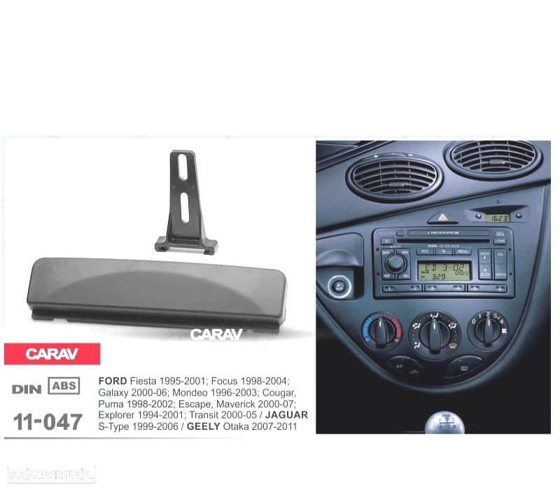 MOLDURA ADAPTADOR PRETO PARA RADIO 1-DIN PARA FORD FIESTA FOCUS GALAXY MONDEO COUGAR PUMA ESCAPE EXP - 3