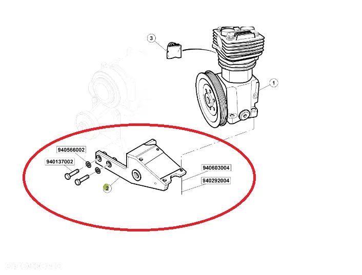 Podstawa łapa sprężarki pneumatyki CLAAS RENAULT ARES 7700052995