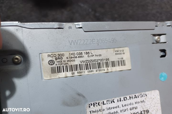 Radio cd 1K0035186L Volkswagen VW Passat B6 [2005 - 2010] wagon 5-usi - 3