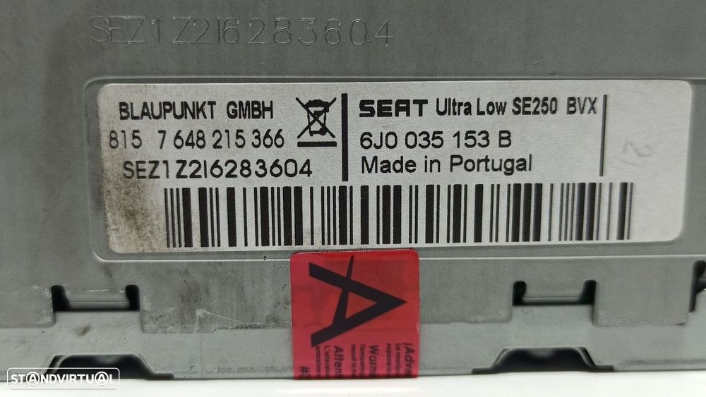 SISTEMA AUDIO / RADIO CD SEAT IBIZA SC (6J1) STYLANCE / STYLE - 2