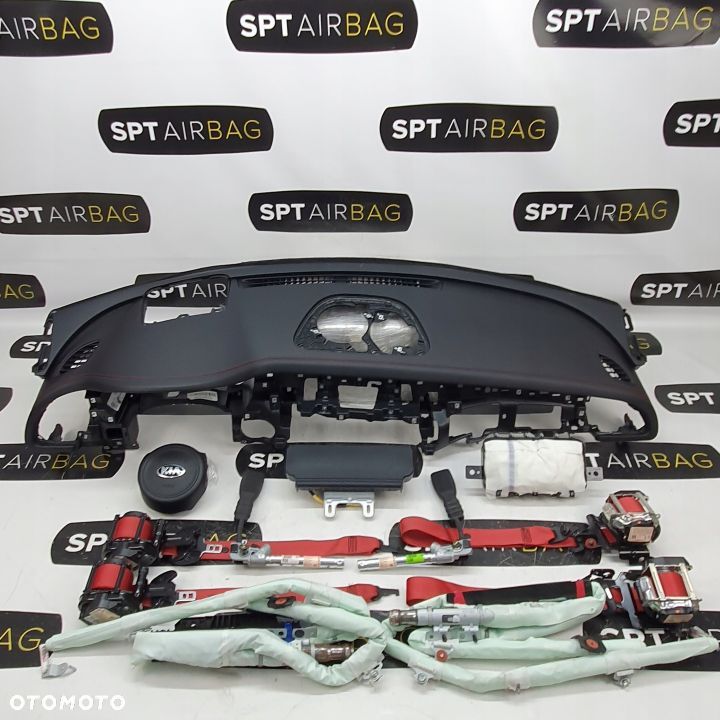 KIA STINGER DESKA ROZDZIELCZA KONSOLA KOKPIT PULPIT PODUSZKI AIRBAG AIR BAG PASY KURTYNY KIT SET - 1