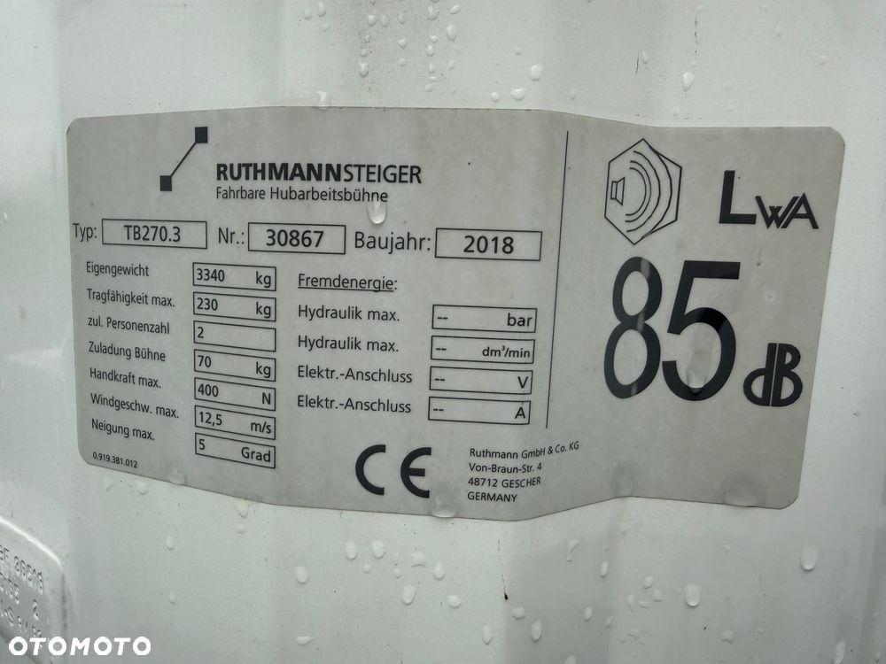 Nissan Podnośnik Koszowy Ruthmann TB 270 27 Metrów 15W Bok Zwyżka Stan Idealny jak Wumag GSR Multitel - 19