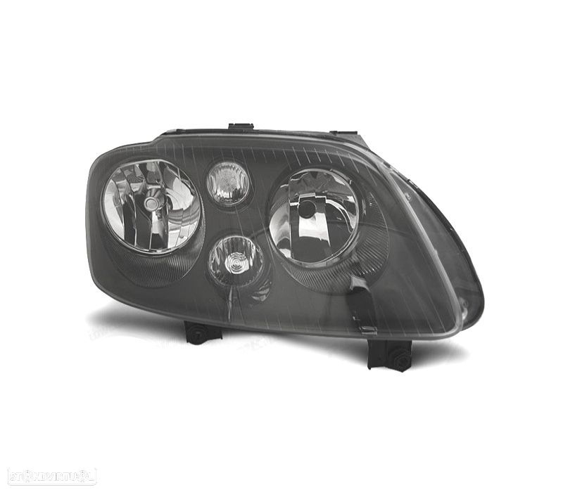 FAROL DIR VOLKSWAGEN VW CADDY 04-10 TOURAN 03-06 FUNDO PRETO - 1