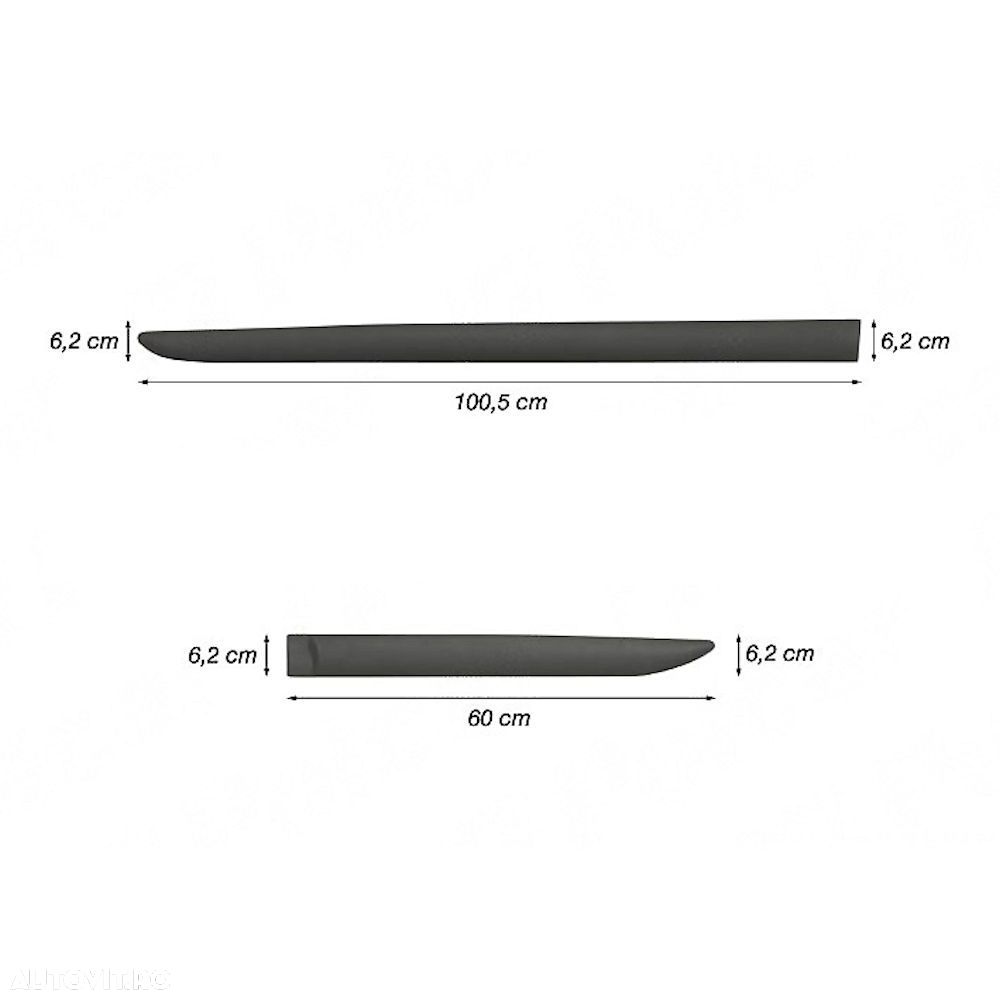Set bandouri usi laterale Daewoo Matiz 1998-2008, Chevrolet Aveo Sedan T250 5usi 2006-2011, Matiz 2 2000-, Honda City 5usi 2006-2009, Jazz/Fit 5usi 2002-2008 partea stanga fata/spate (2buc), 100, 5/60cm - 1