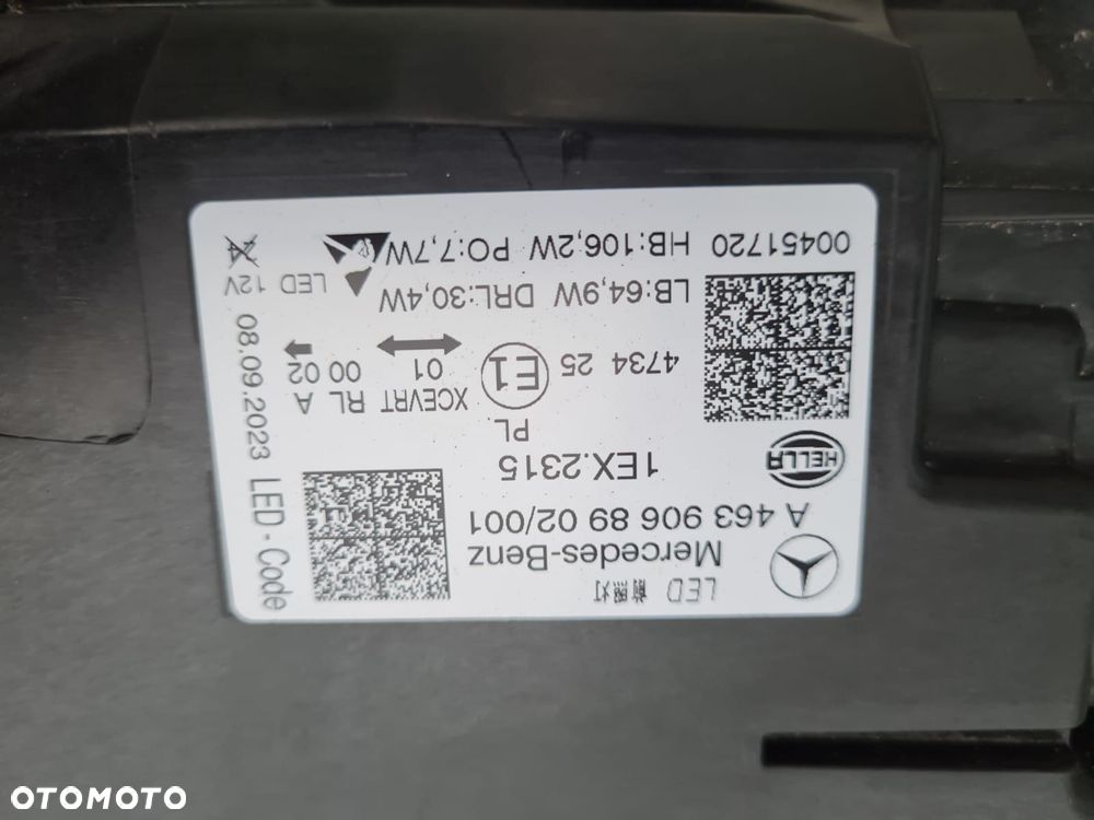 mercedes g klasa 463 w463 lift lampa lewa przód full led multibeam amg g63 czarna a4639068902 - 11