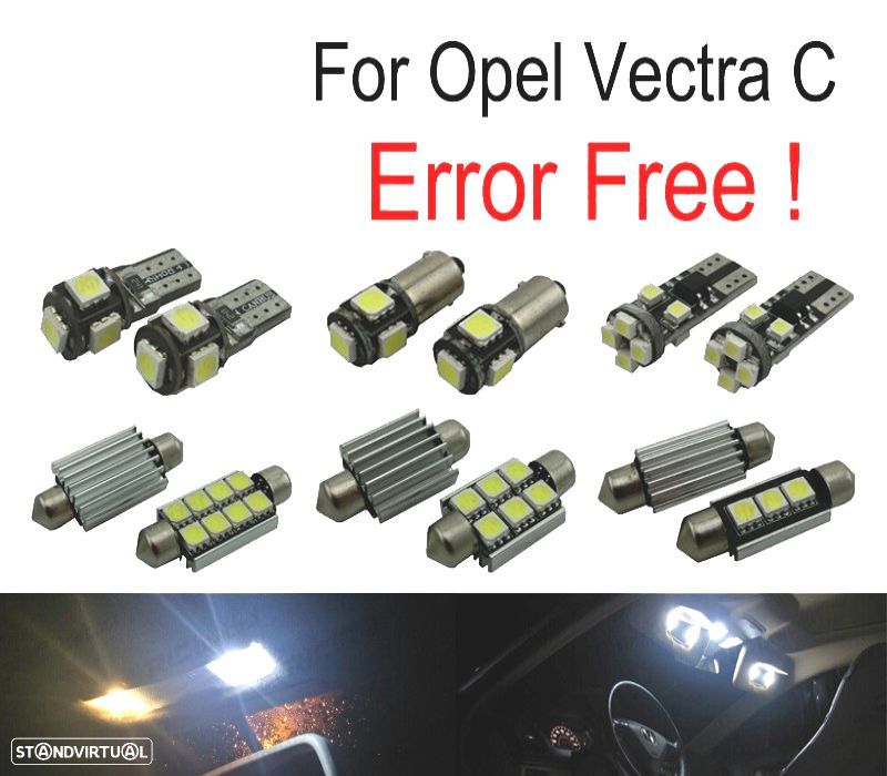 KIT COMPLETO 12 LAMPADAS LED PARA OPEL VECTRA C GTS SALOON ESTATE 03-08 - 1