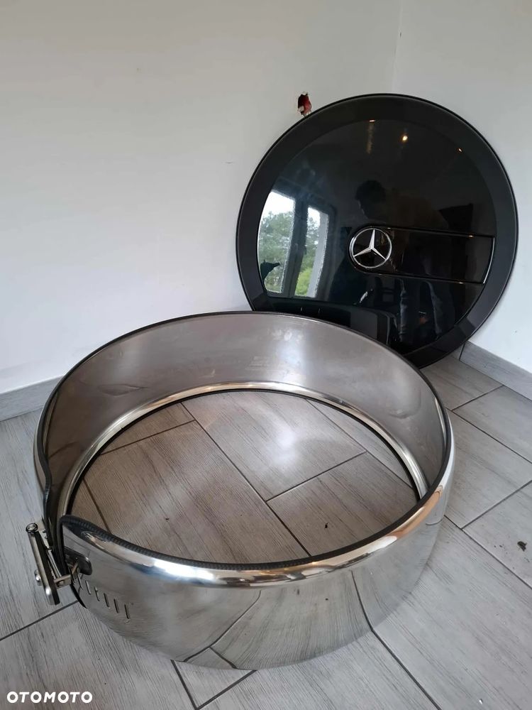OSŁONA KOŁA ZAPASOWEGO DEKIEL MERCEDES G KLASA W463 OBUDOWA OBEJMA CHROM IDEALNY STAN - 10