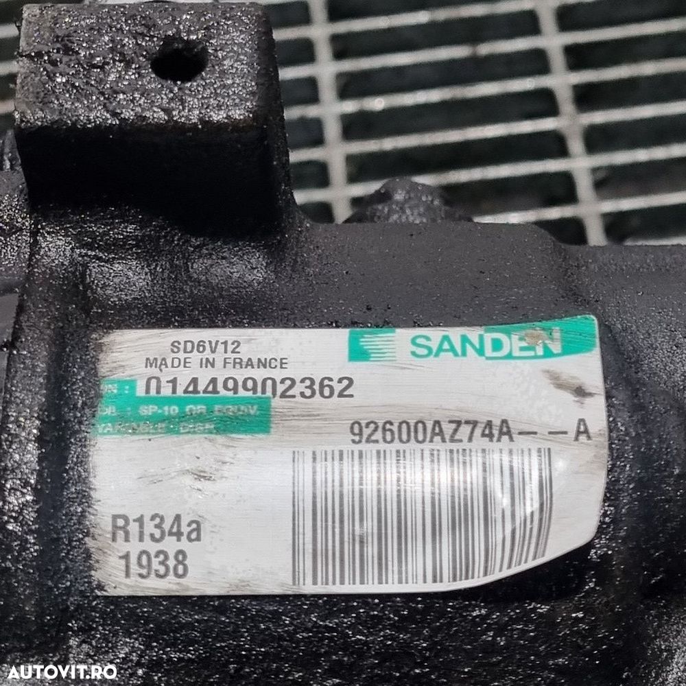 Compresor clima Nissan Juke 1.5 Dci 2010 - 2014 110CP K9K (1434) Diesel 01449902362 - 5