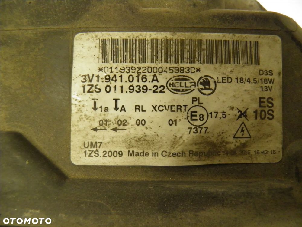 Lampa lewa prawa SKODA SUPERB III XENON 3V1941015A - 7