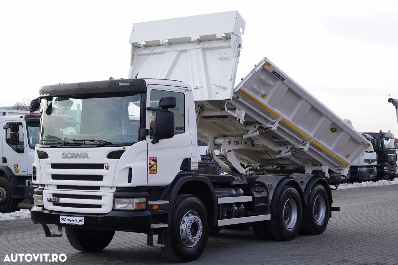 Scania P 340 / 6x4 / BASCULANTE / HYDROBURTA / BORDMATIC / MEILLER KIPER / MANUAL / 2010 - 1