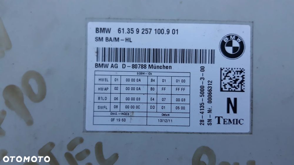 Bmw 5 f10  Europa  MODUŁ sterowania fotela , panel sterowania fotelem 61.359257 9196150-02 9196151-02 921646801 9180625 - 2
