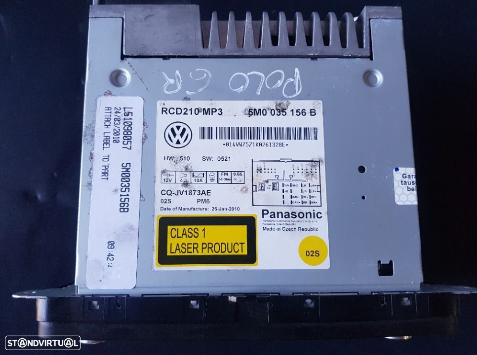 Radio VW Polo 6R 2010 Ref. 5M0035156B - 3