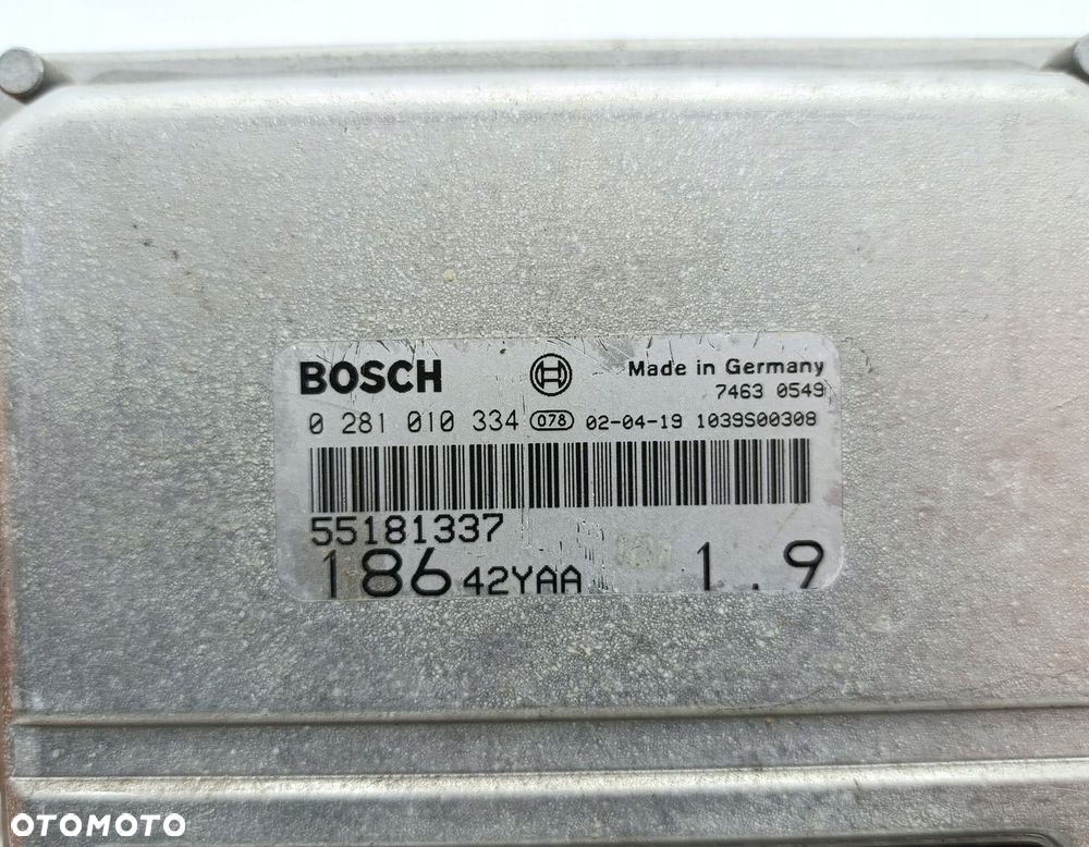 KOMPUTER SILNIKA STEROWNIK FIAT MULTIPLA 1.9 JTD 0281010334 55181337 - 4