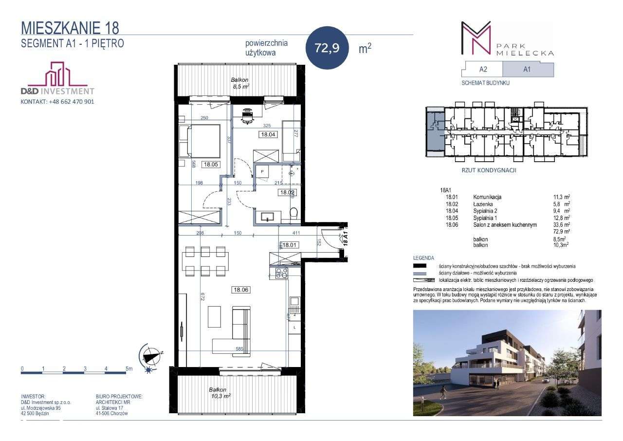 73m2+dwa balkony 19m2! **Mielecka** D&D INVESTMENT