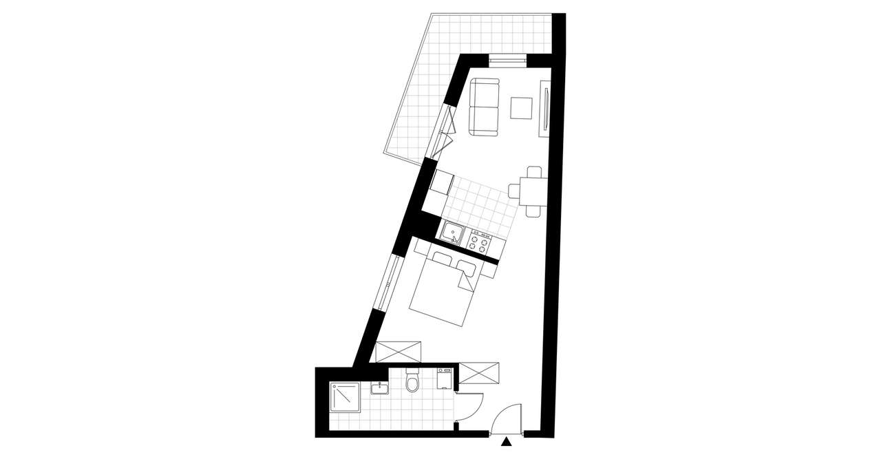 2-pokojowe mieszkanie 40m2 + balkon - Pełny obrazek: 4/13