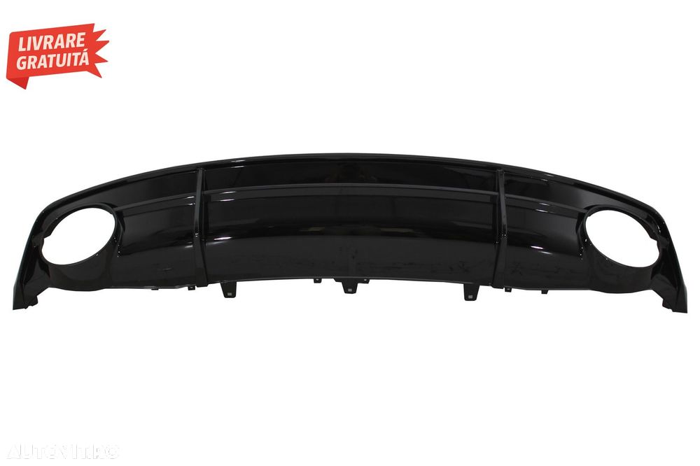 Difuzor Bara Spate Negru si Ornamente Evacuare Audi A7 4G Facelift (2015-2018) RS7- livrare gratuita - 4