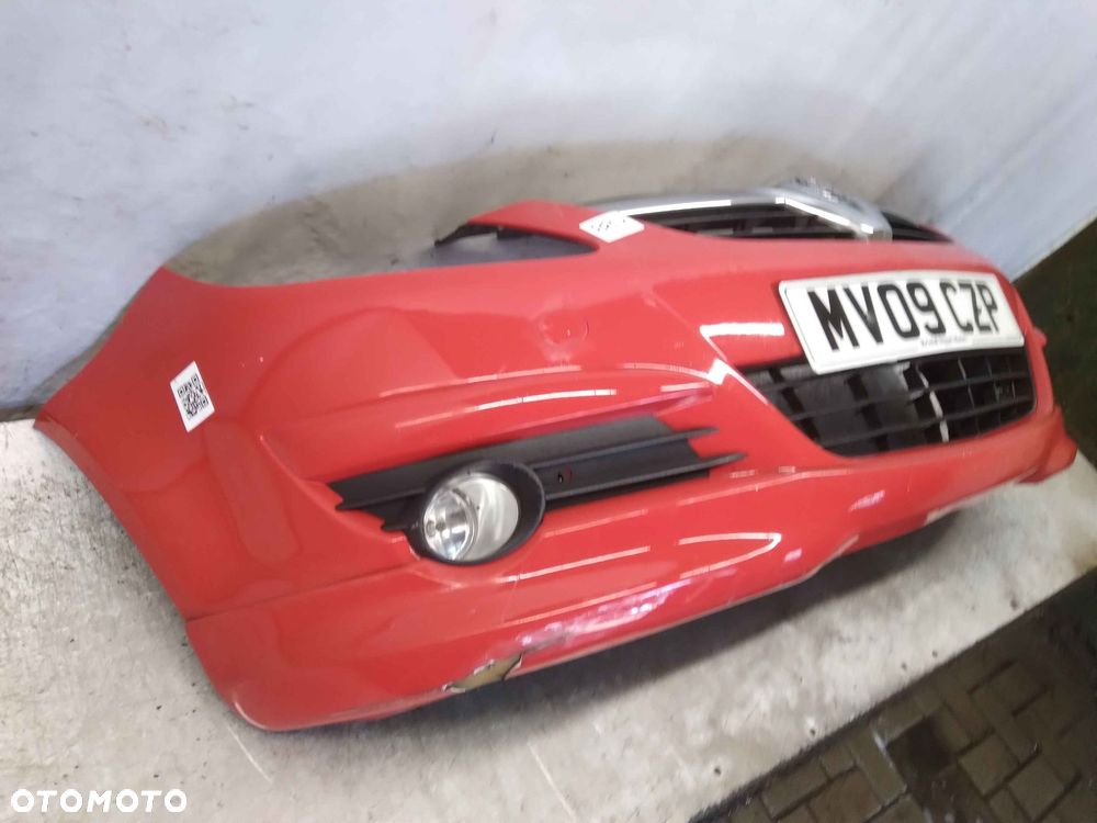 ! ZDERZAK PRZÓD PRZEDNI OPEL CORSA D Z547 CZERWONY HALOGENY - 2