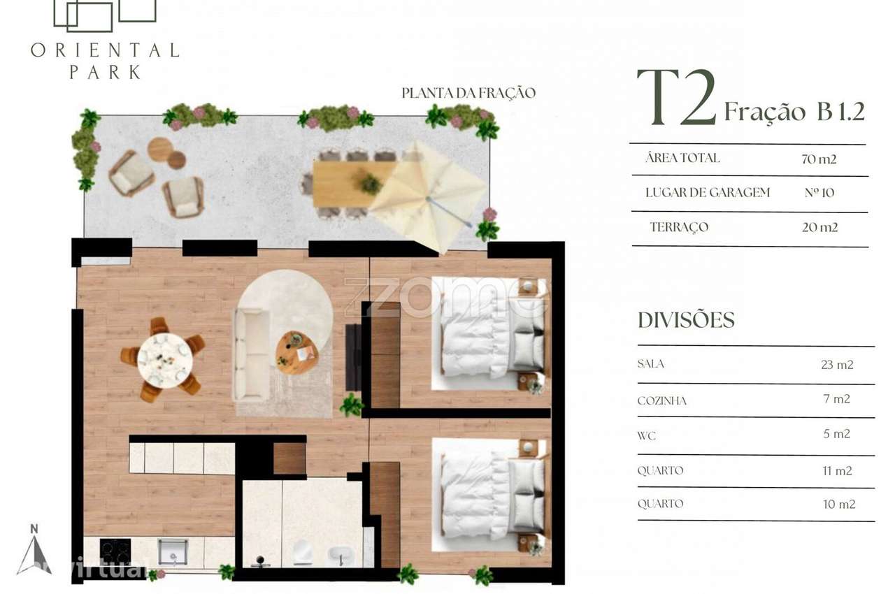 Apartamento T2 B12 com Terraço Oriental Park - Grande imagem: 4/27