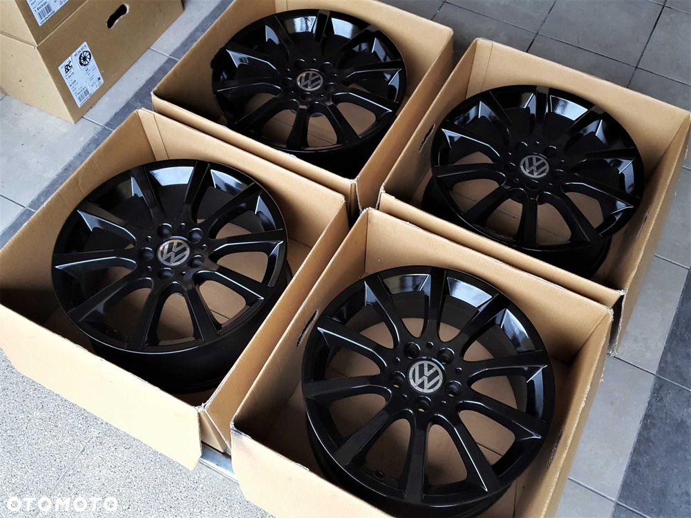 Alufelgi 17 5x112 VW Golf Passat Touran Jetta Caddy T-Roc Czarne 738# - 6
