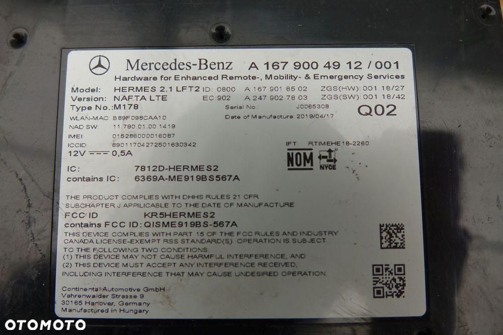 MODUŁ TELEMATIC MERCEDES W205 A1679004912 - 3