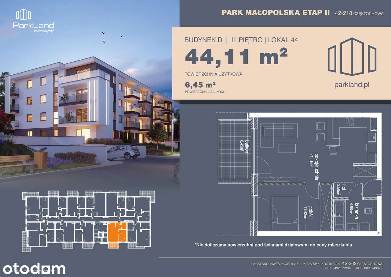 Park Małopolska Etap II - 44 m2 idealne dla małej rodziny lub singla