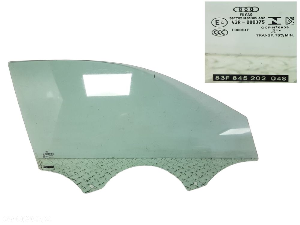 ORYGINALNA SZYBA DRZWI PRAWA PRZEDNIA PRAWY PRZÓD AUDI Q3 II 2 SPORTBACK 83F 18-25  83F845202 - 1